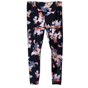 Athleta Floral Print 7/8 Ankle High Rise Workout Leggings Size LT Athleisure